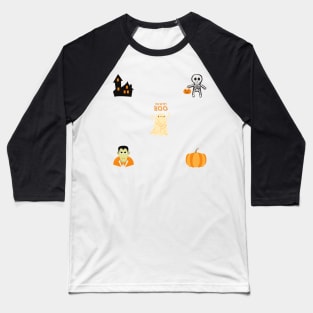 Cute Halloween Design Sticker Pack Baseball T-Shirt
